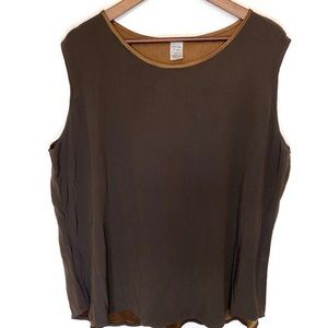 Design Today vintage 100% rayon XL tank brown